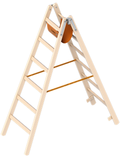 Houten ladder dubbel