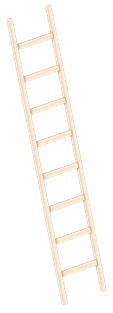Houten ladder enkel