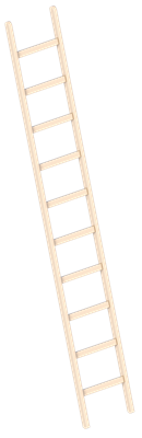 Enkel houten ladder 3 meter