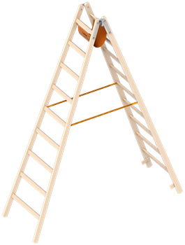 Houten dubbele ladder